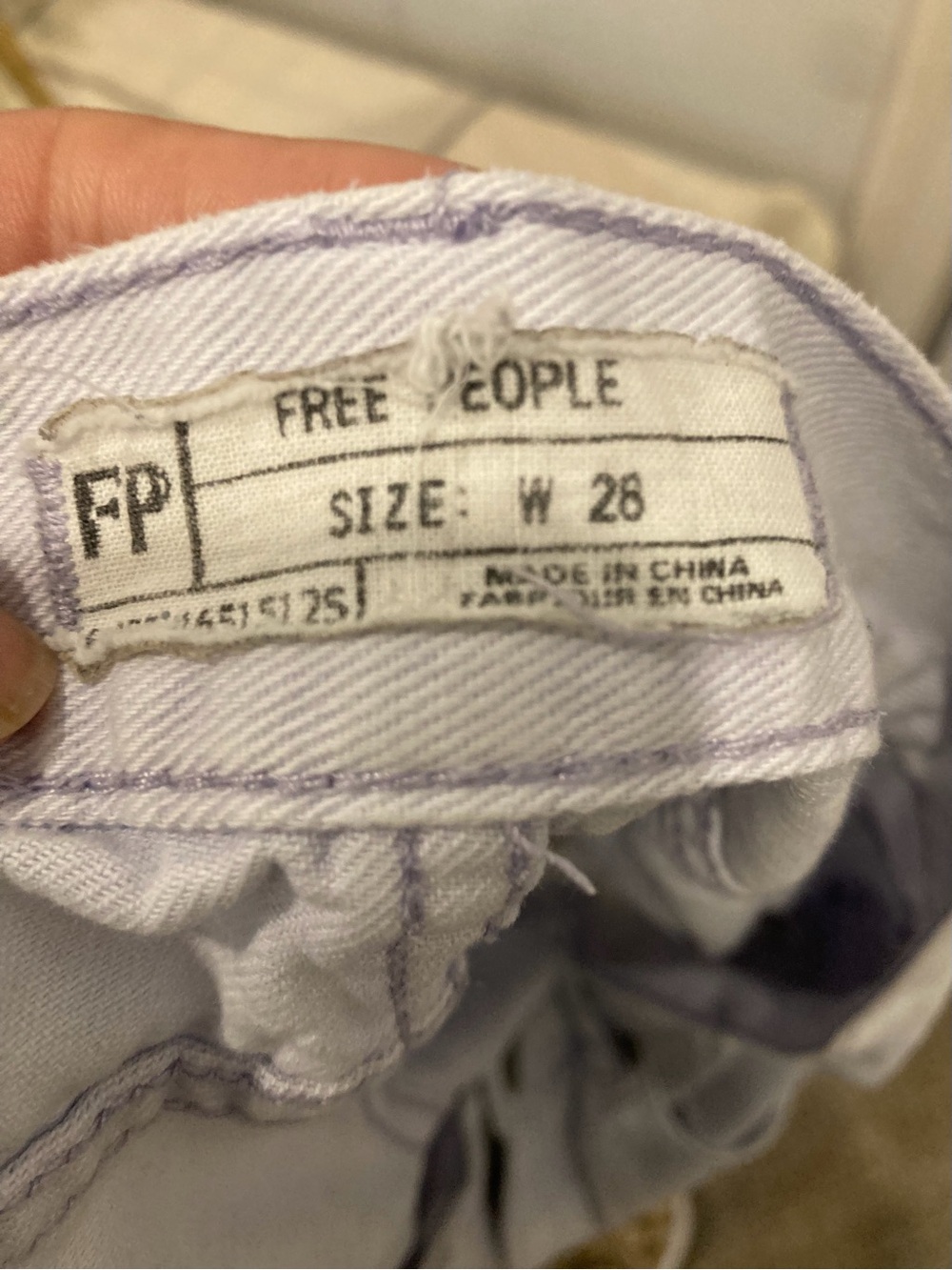 Free People Light Wash Distressed Denim Shorts - Picture 3 of 3